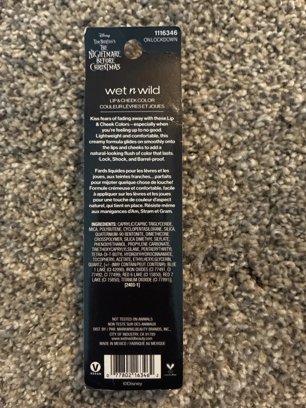 Wet N Wild x The Nightmare Before Christmas On Lockdown Lip & Cheek Color